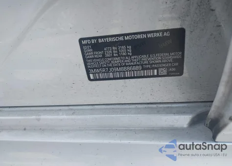 2021 BMW 330I xDrive from USA, damaged, VIN 3MW5R7J09M8B86889